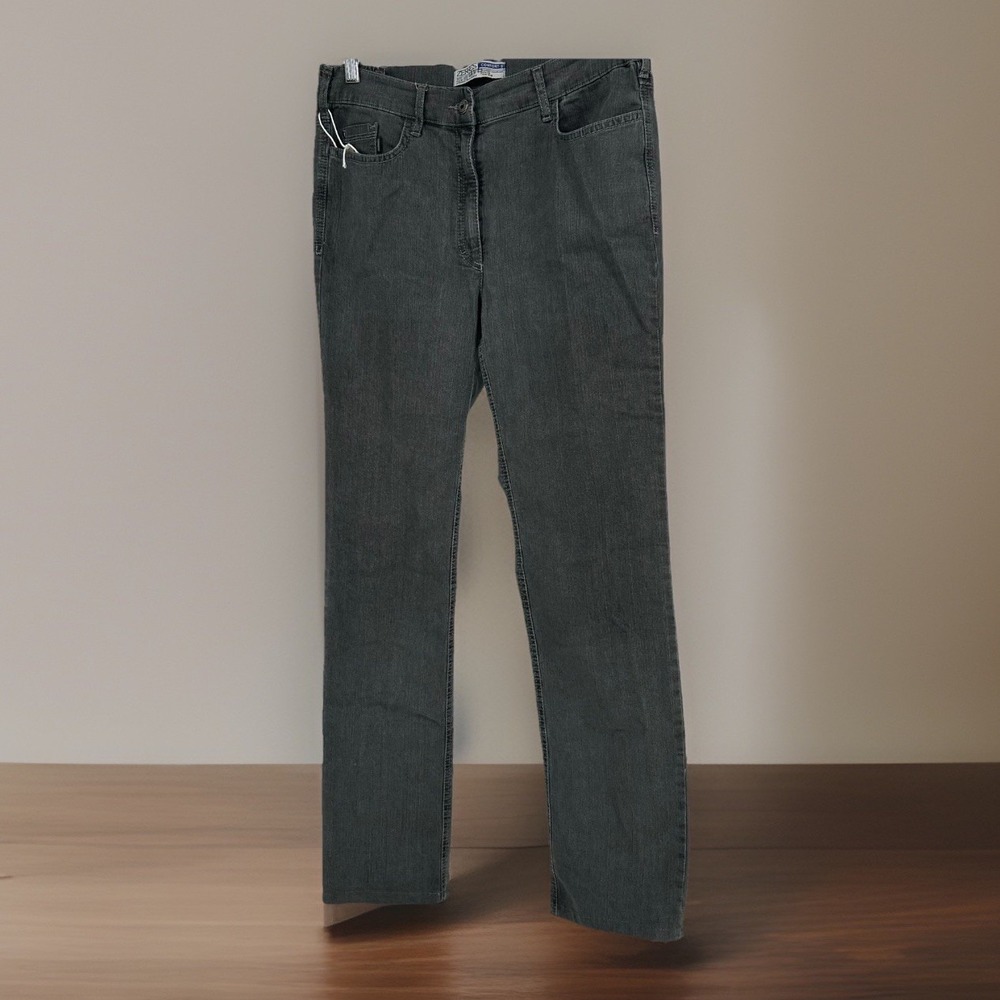 Zerres Comfort-S Jeans Wms 12 Gray Slim Leg Stretch Denim Casual Minimalist